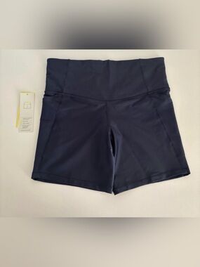 All in motion 
Navy High-Waist Athletic Shorts